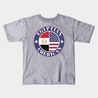 Proud Egyptian-American Badge - Egypt Flag Kids T-Shirt